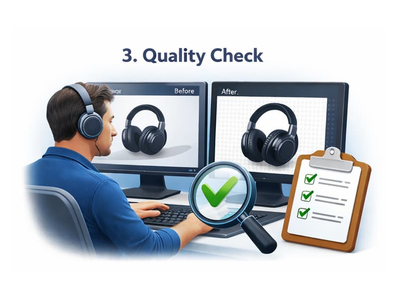 Quality-control review of an edited product image