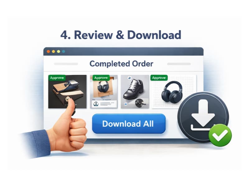 Client reviewing edited images before approval