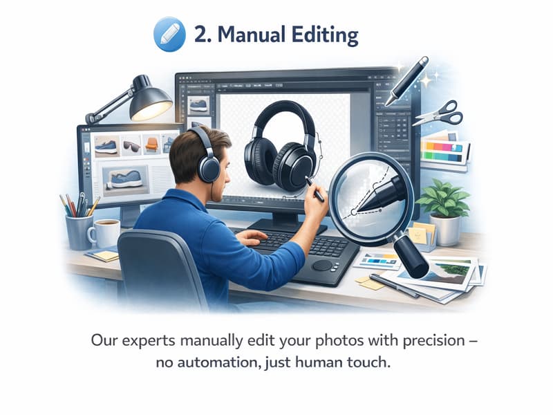 CPO Edits editor manually editing a product photo